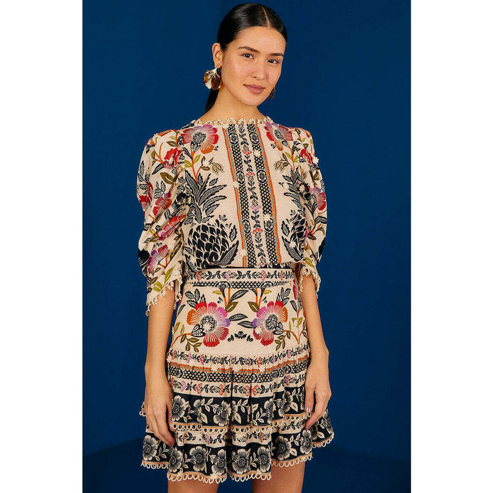 Farm Rio Romantic Garden Mini Skirt